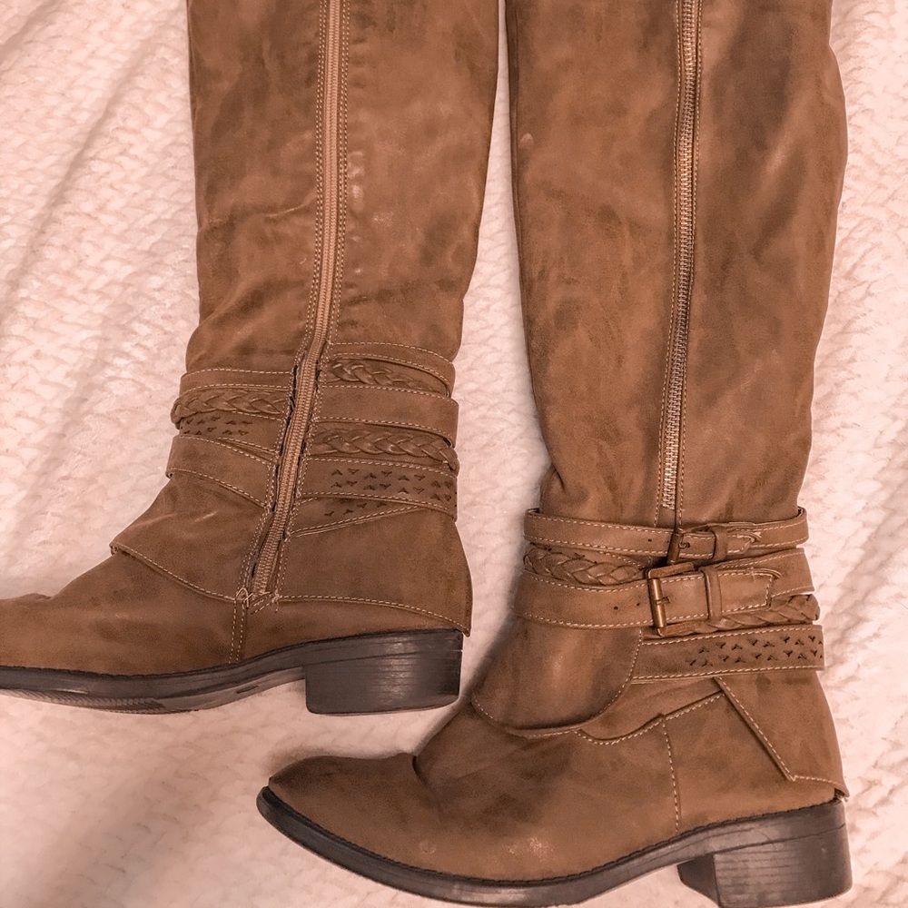 Brown tall boots